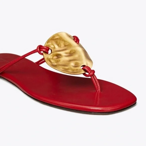 Tory Burch Patos Sandals Red Size 8.5 - Picture 8 of 8